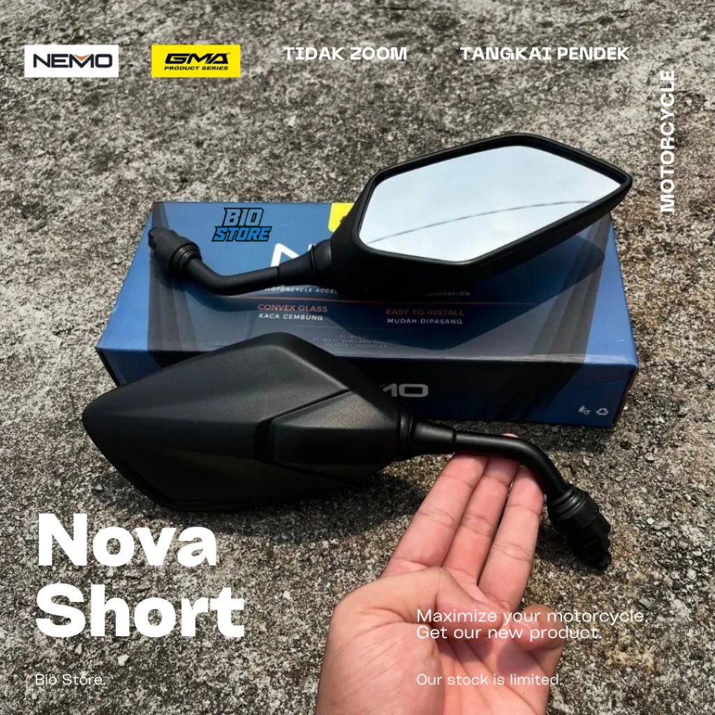 Spion Nemo Vario Gen 2 Tangkai Pendek Kaca Cembung Universal Bisa Untuk Semua Motor