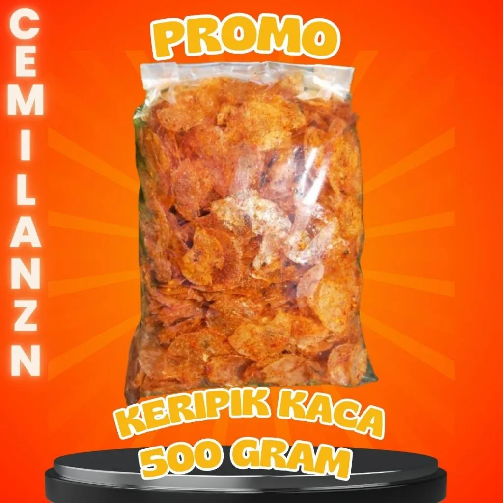 keripik kaca pedas daun jeruk kemasan 500 gram