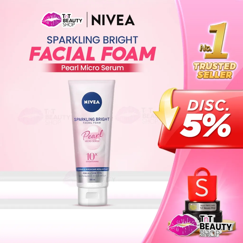 Nivea Sparkling Bright Whitening Facial Foam 50ml - 100ml | Tnt Beauty Shop