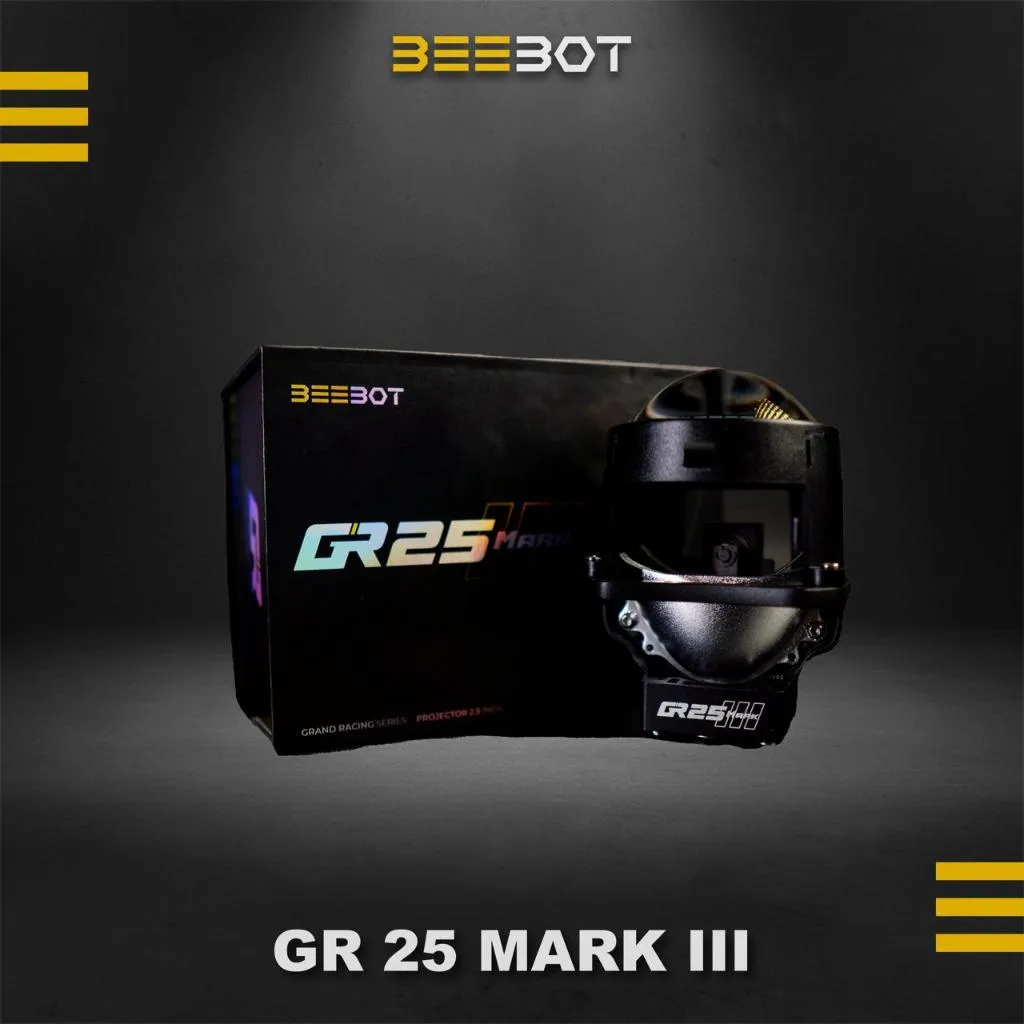Beebot GR25 Mark III Lampu Motor Biled Projie LED 2.5 Inch – Headlamp Project Mobil 50W/60W Flat Cut Off Premium