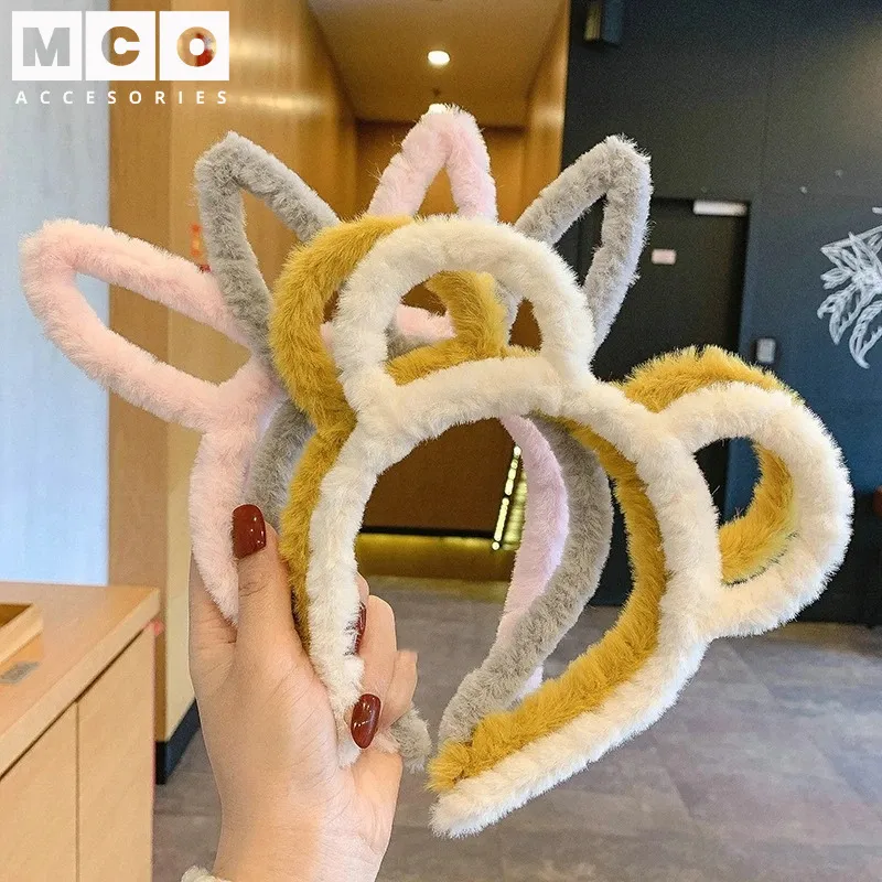 Bando Karakter Telinga Kucing Kelinci Beruang Bandana Motif Hewan Lucu Bando Bulu MCO AR240