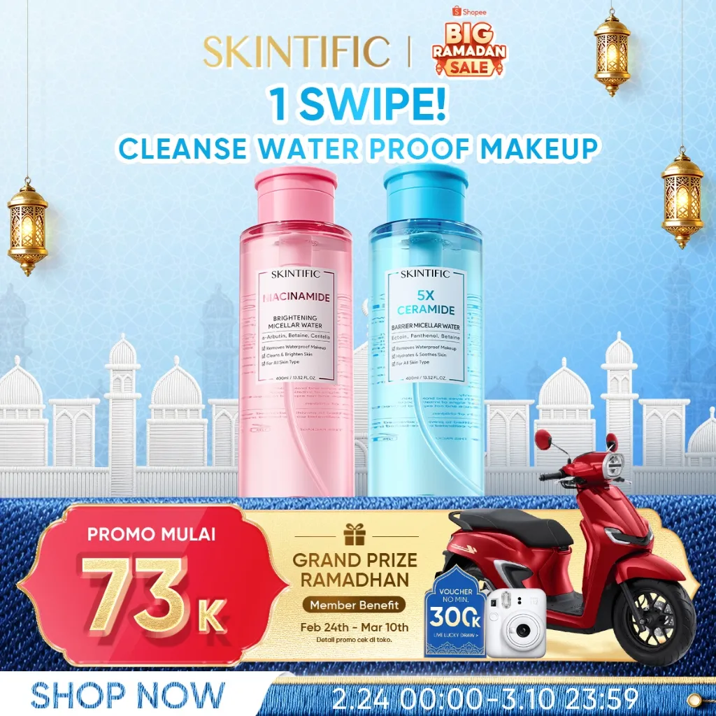 [New Launch]SKINTIFIC Micellar Water Pencerah/5X Barrier – Cocok Kulit Berminyak/Berjerawat/Semua Jenis – Bersih,Cerah,Hidrasi,Tenang,Tanpa Residu | Micellar Water/Minyak/Balsem Pembersih