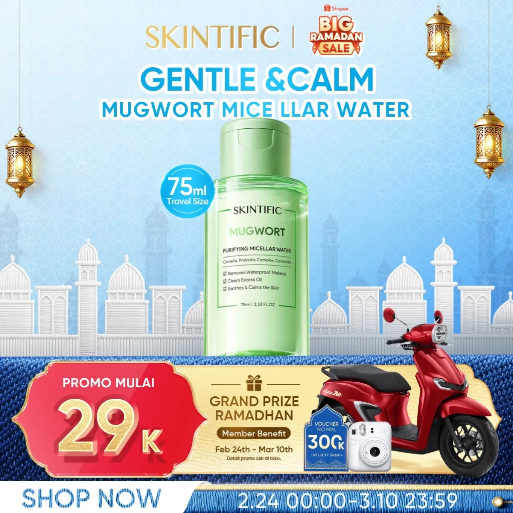 SKINTIFIC - Mugwort Purifying Micellar Water Cocok untuk Kulit Berminyak Berjerawat&Semua Jenis Kulit Membersihkan Bersih dalam Satu Kali Usapan Tanpa Sisa Lembut Menjaga Kelembaban Kulit Meningkatkan Lapisan Pelindung Kulit micellar water cleansing