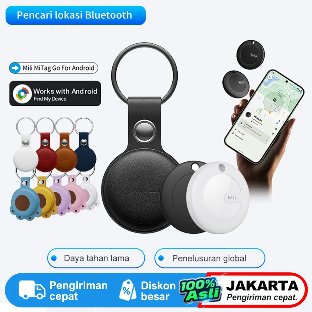 MiLi MiTag (Untuk Android) Bluetooth Tracker Keys Finder dan Pet Locator Bekerja dengan Google Find My Device