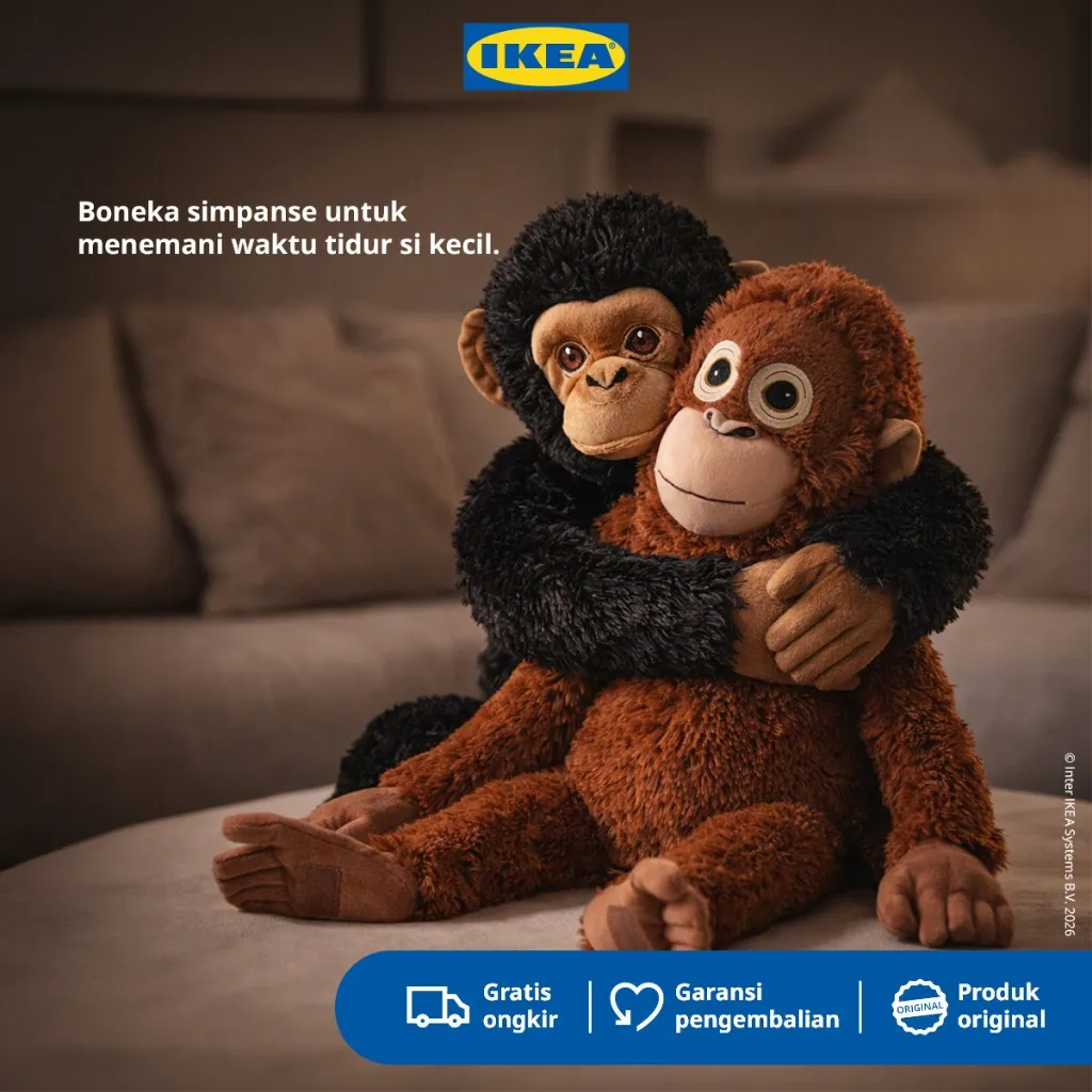 IKEA SANDLOPARE Boneka Simpanse Hitam 32cm