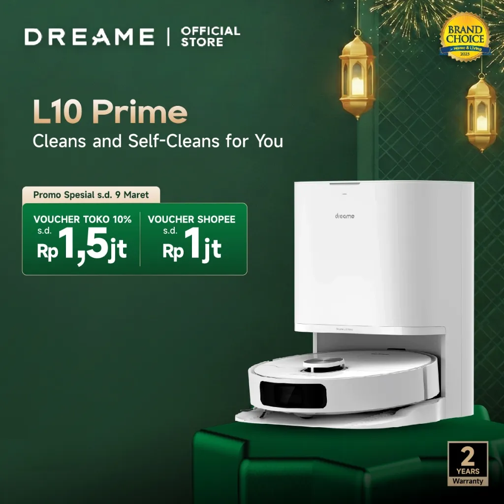 Dreame L10 Prime Robot Vacuum | Auto Mop Cleaning, Drying | Mop Lifting 7mm | 2 Years Warranty