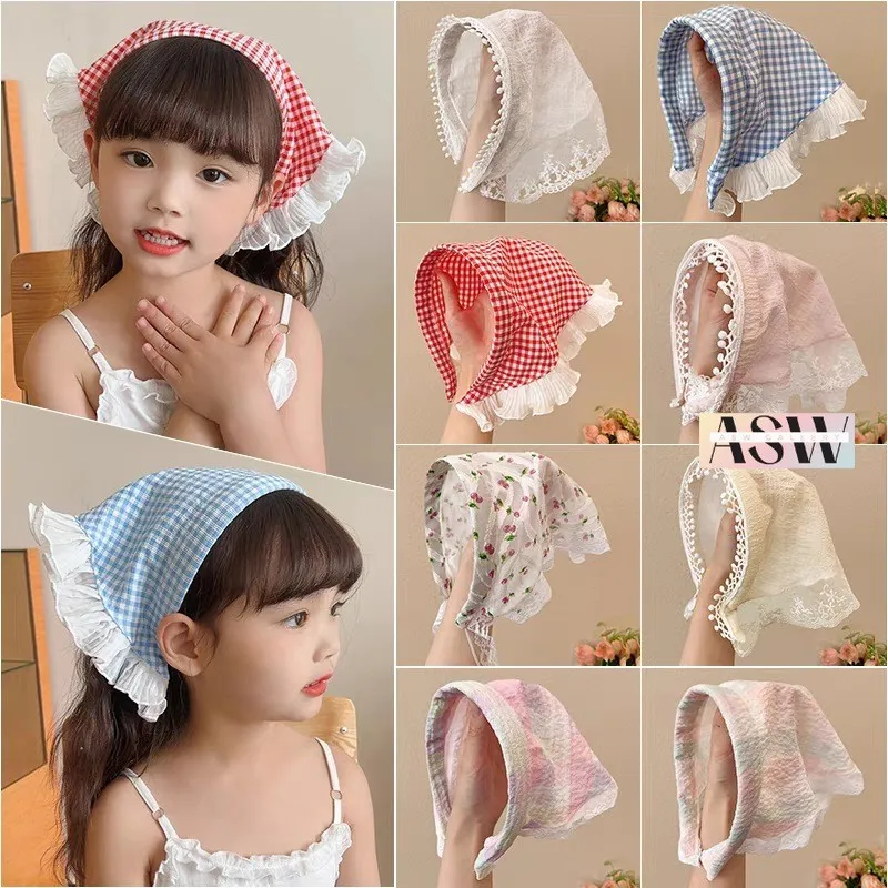 Bando Syal Korea Estetik Wanita Bandana Renda Bando Raw Lace Aesthetic Scarf Headband ASW BDO19