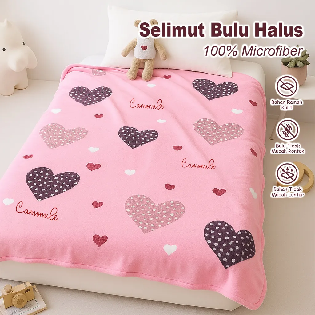 Selimut Bulu Dewasa Anak Bulu Halus Lembut Motif Cantik 100x175cm Terbaru Import - XS-1B