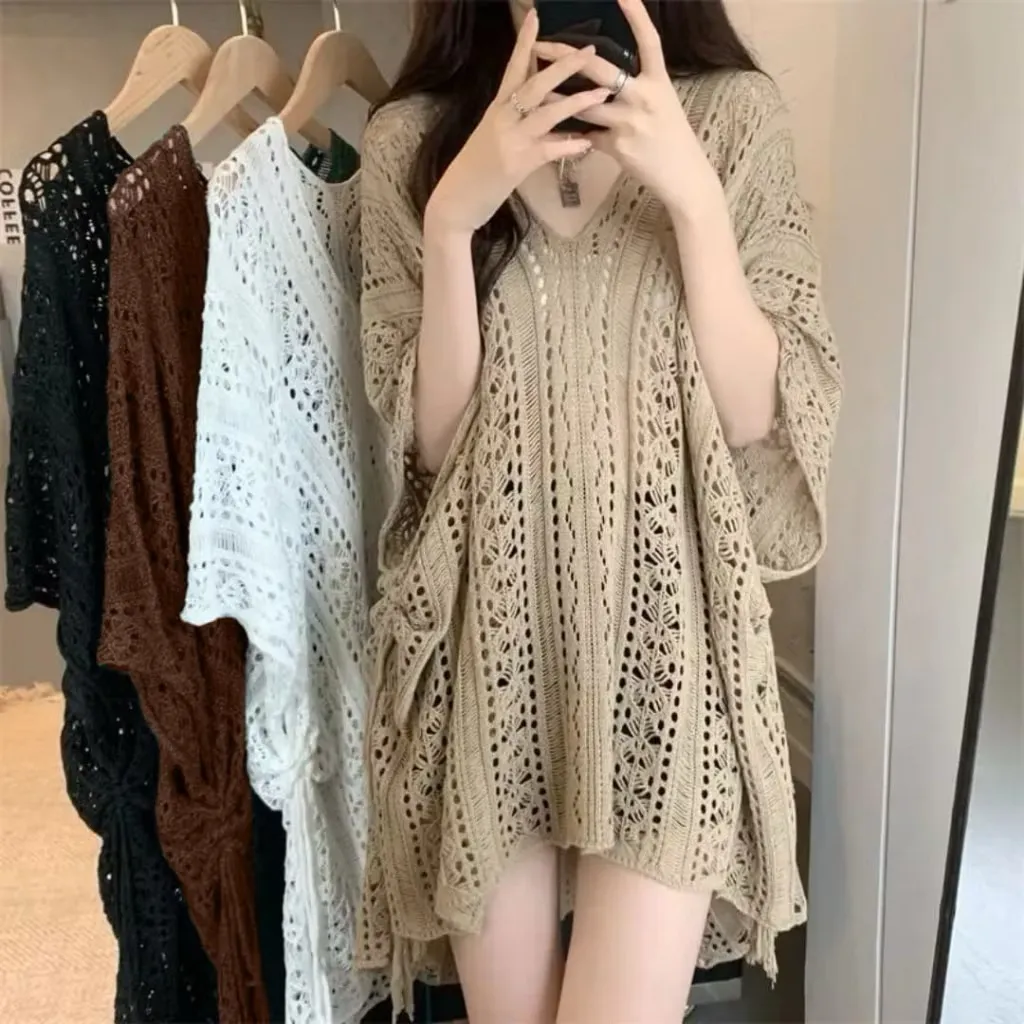 Gisel Rompi Vest Outer Rajut Oversize Atasa Baju Wanita Jumbo Tali Samping Korean Style Baju  Oversize Tebal B1040