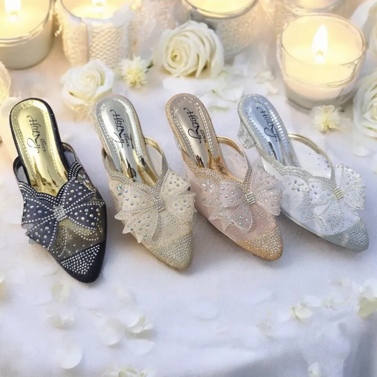 HOLLYSHOES Sandal Pesta Wanita Hak Kaca 5cm Pengantin Wanita (Tersedia size 36-42) B11