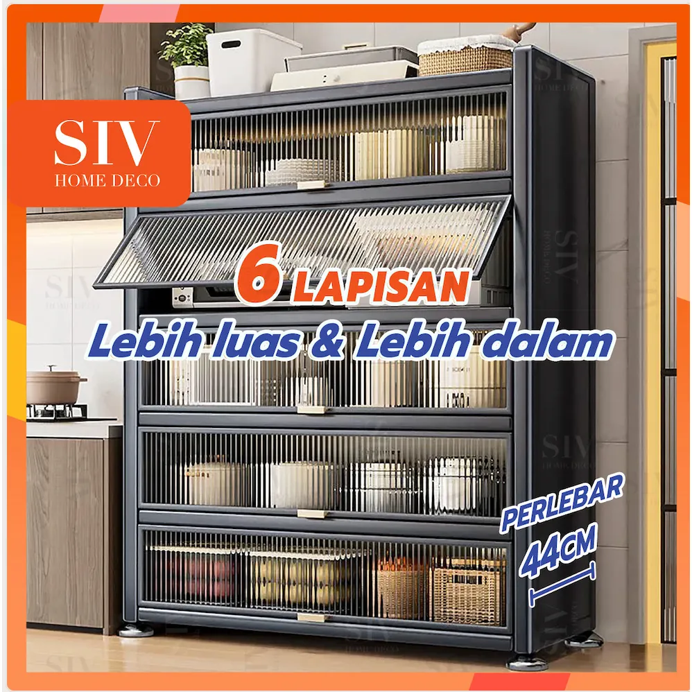 SIV Lemari Dapur Lemari Piring Minimalis Rak Dapur Serbaguna Kabinet Penyimpanan Rak Oven Microwave