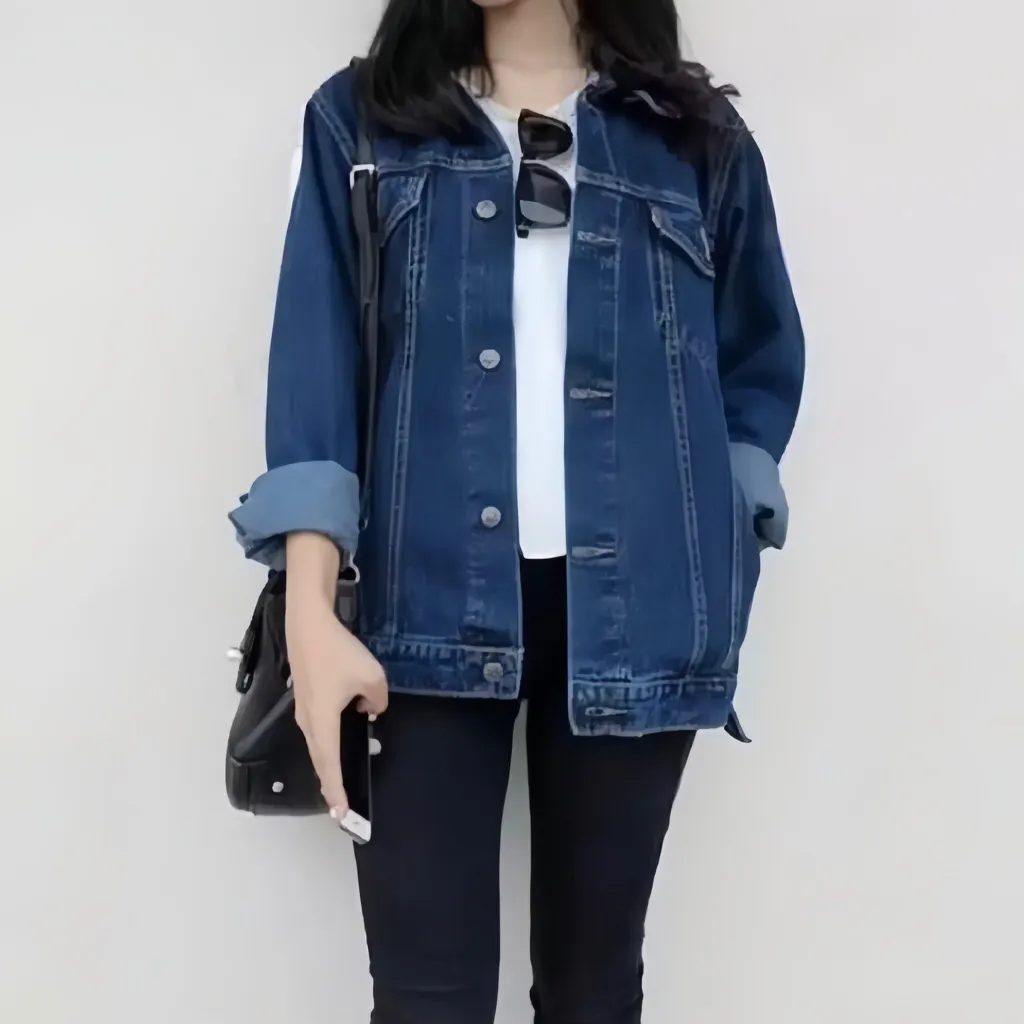 JAKET JEANS CEWEK MURAH JUMBO OVER SIZE M - XXXL LD 120cm MUAT 95KG JAKET JEANS WANITA JAKET Nanstore09