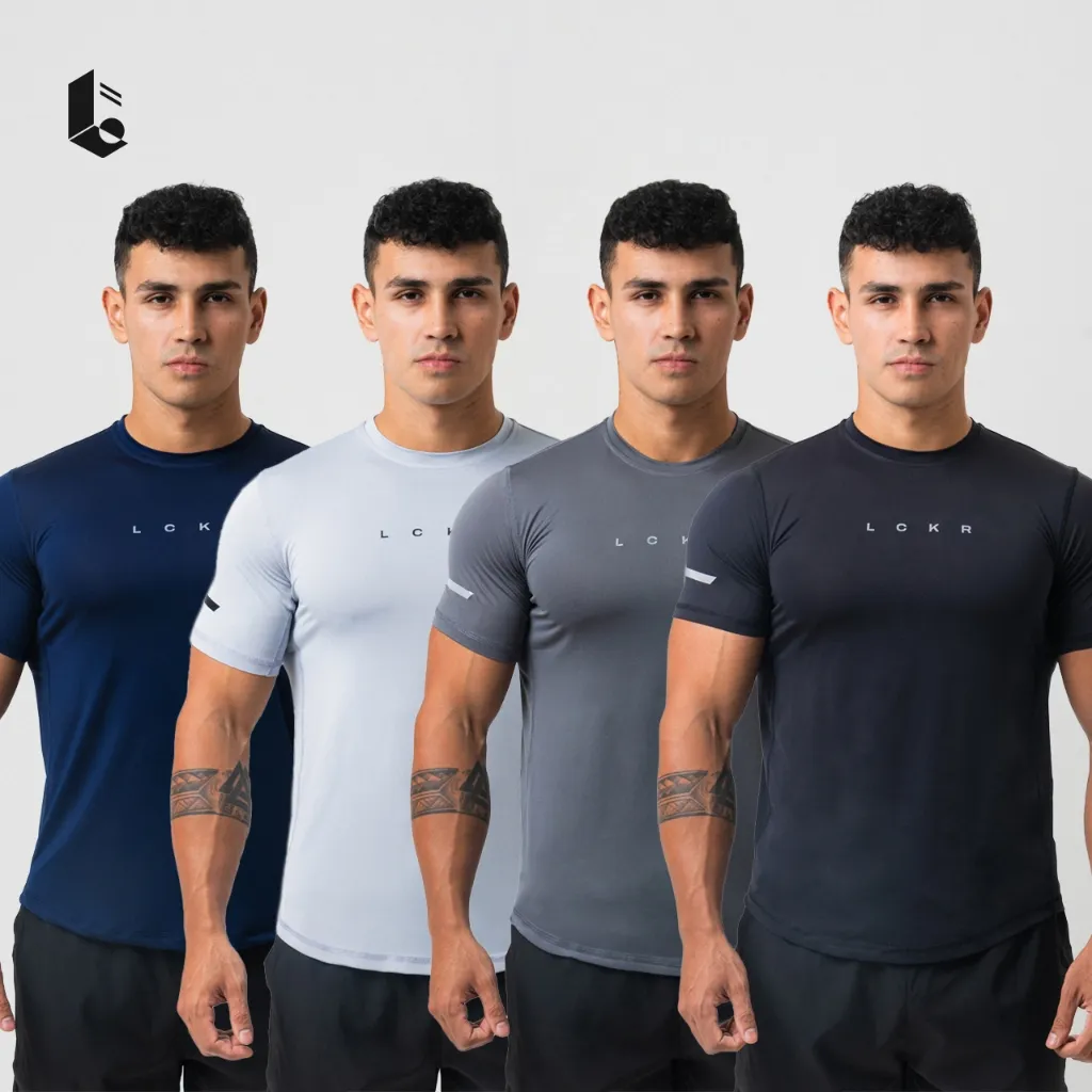 Lockerwear Kaos Sport Pria Lengan Pendek Running Lari Jogging Training Fitness Baju Gym Olahraga Short Sleeve Quick Dry Fit