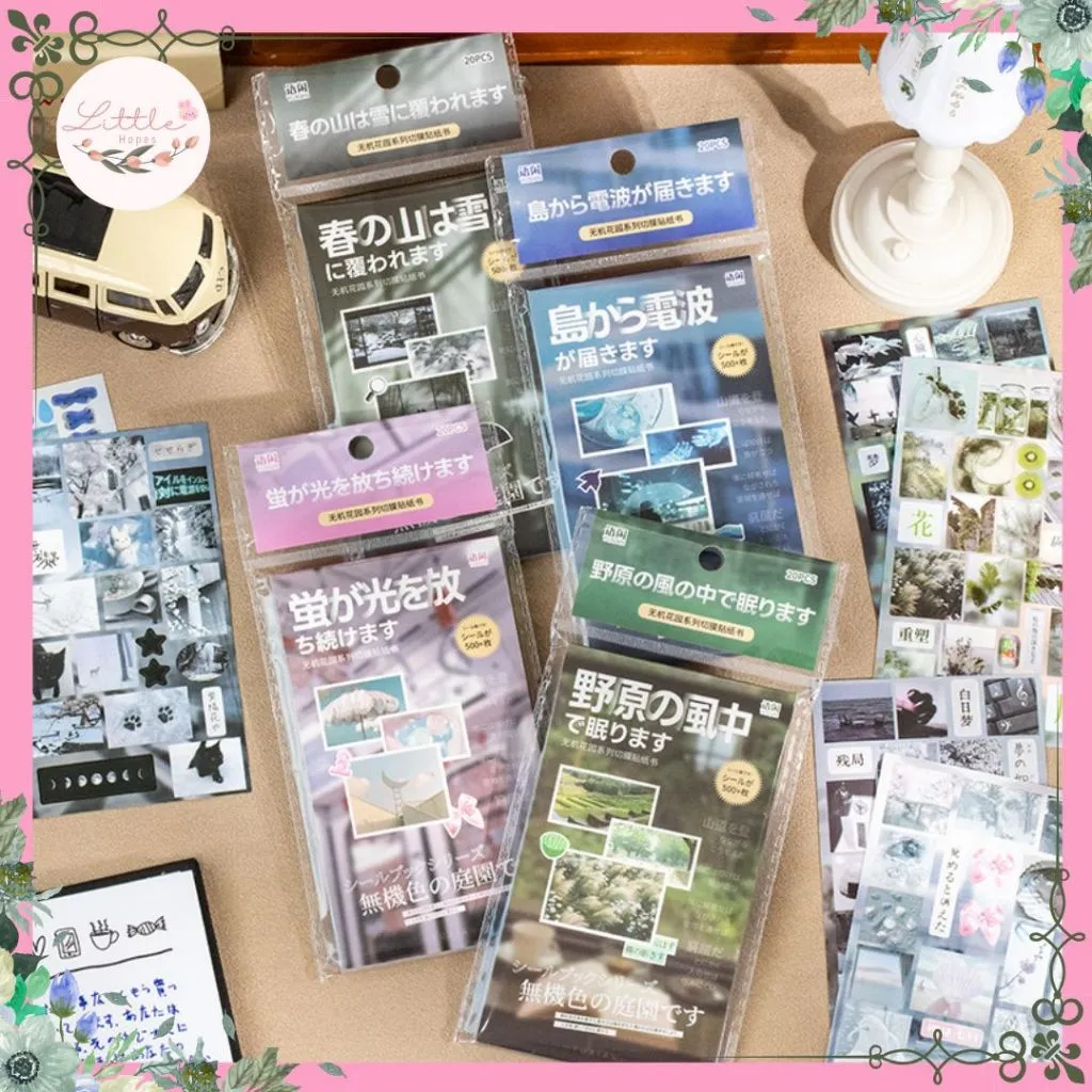Sticker Book Japanese Style Garden Series Juminocore Vibes Heisei Retro Scrapbook Kawaii DIY