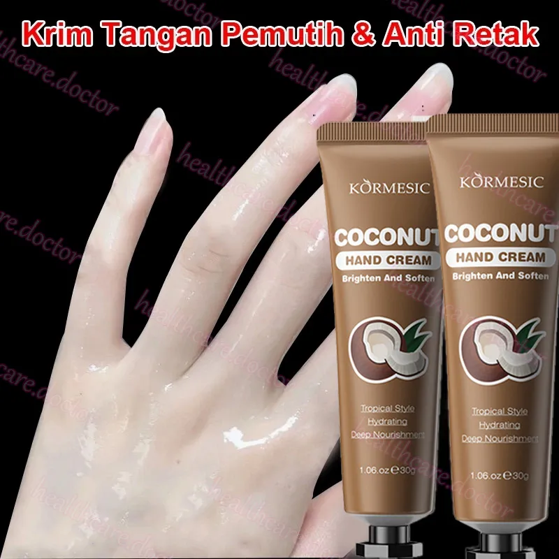 Hand cream krim tangan 30g Coconut Oil Perbaikan Krim Tangan Krim Pemutih Tangan-Hand Cream Tangan Krim Tangan Pemutih Cream Tangan Keriput Dan Kasar Hand Krim Pelembut Tangan Kering Dan Keriput Cream Tangan Dan Kaki Keriput