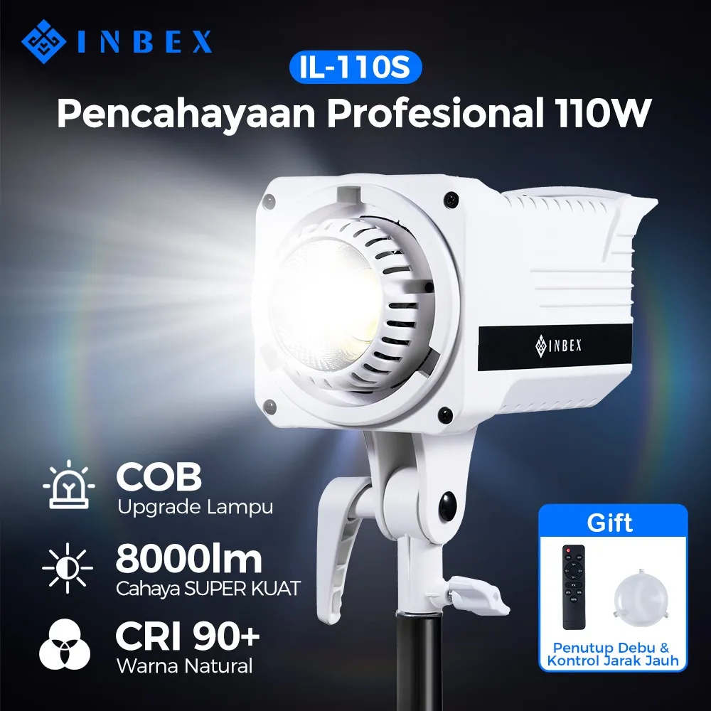 [k] INBEX IL-110S COB Lampu Kit Lighting Studio Lampu Konten& Live Streaming LED Display Screen (2700-6500K)