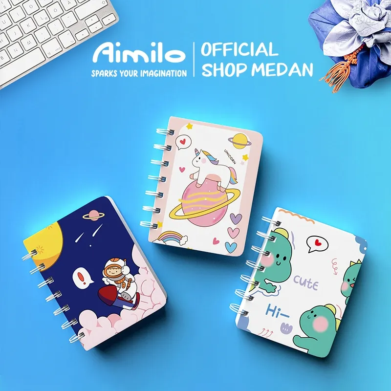 Aimilo - Notebook Mini A7 Lucu Buku Tulis Scrapbook Mini Buku Notes Kecil Alat Tulis Sekolah