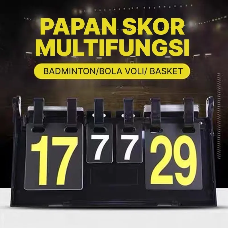 38CM Papan Skor / Papan Score 4 Digit Portable Untuk Futsal Volly Badminton Sepak Bola Basket Bulu Tangkis
