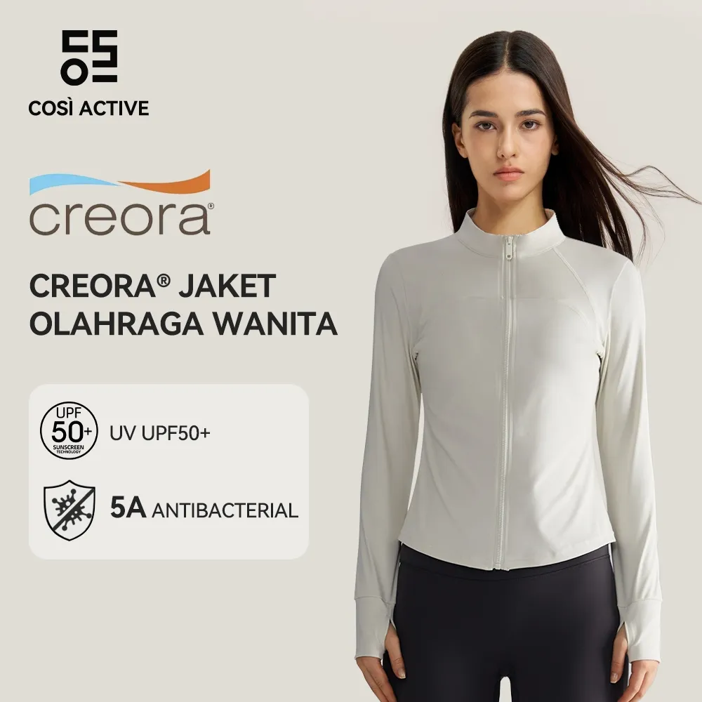 COSI ACTIVE CREORA® Jaket Olahraga Wanita Lengan Panjang Untuk Yoga/Fitness Sport UPF50+