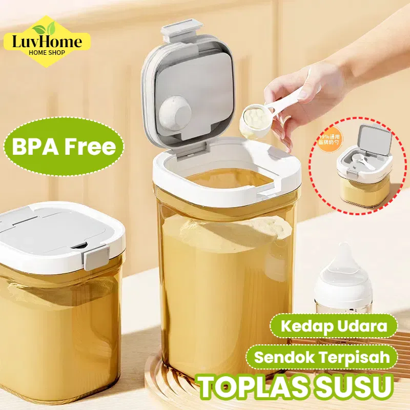 LuvHome BPA Free Tempat susu Formula BayiBubuk Bayi Wadah Susu Toples Makanan Vacuum Sealed Box Kotak Penyimpanan Makanan 2400ml=1kg