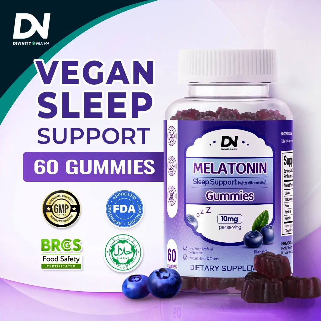 Sleep Melatonin Gummies 10mg Sleep Aid Relieve Stress lmprove Sleep & Body lmmunity Powerful Antioxidant Healthy Vitamin B6 Stabilisasi Mood Tidur Nyenyak Solusi Insomnia Susah Tidur Meningkatkan Kualitas Tidur Permen jeli