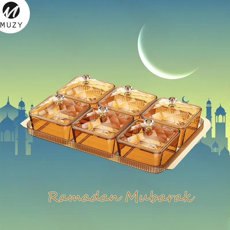 Muzy Snack Tray Fruit Tray Snack Cemilan Kotak Makanan Toples Lebaran Set With Plastic Tray HSB841