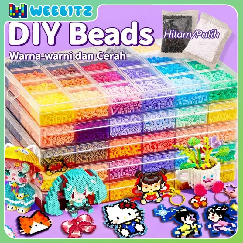 24 Warna DIY Perler Fuse 14000 pcs Beads Kit Kerajinan Manik Set Pendidikan Kreatif Mainan