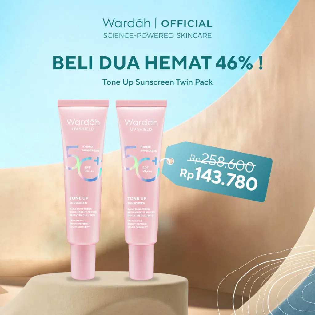 Wardah Sunscreen UV Shield Tinted Tone Up SPF 50 PA 30 ml - Makeup Primer, Base Make Up, Mencerahkan Wajah, Samarkan Noda Hitam, Tidak Lengket, Cepat Meresap - Sunscreen No. 1 Sunscreen of the Year - Skincare