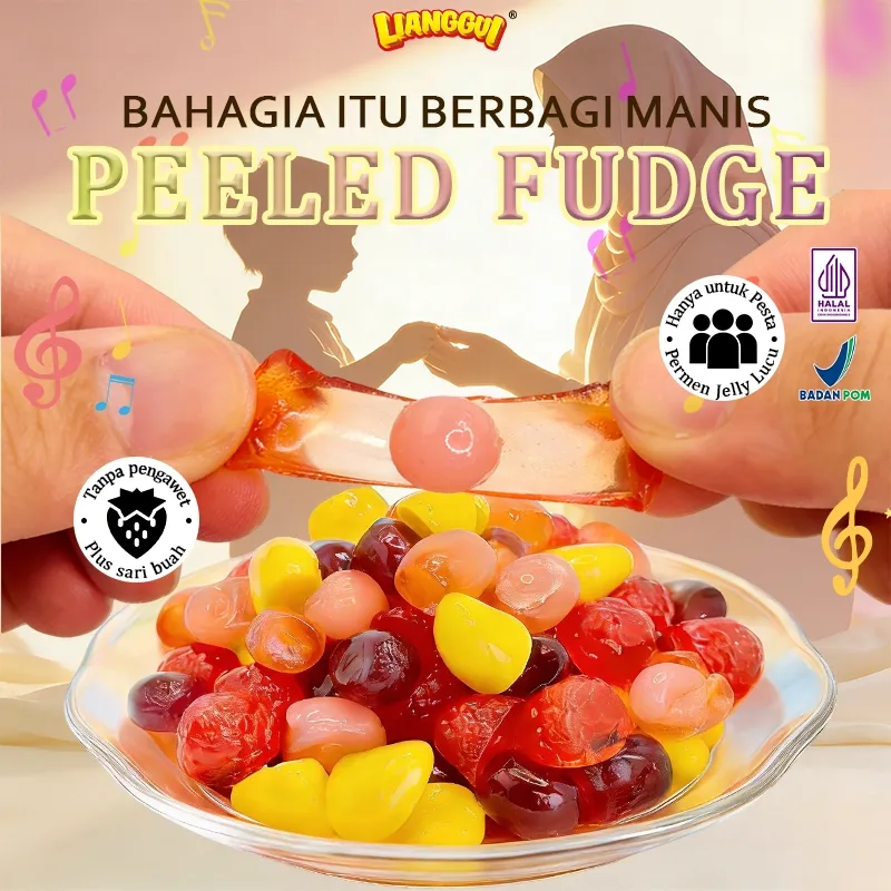 LIANGGUI x Nailong 300g Permen Kupas Rasa Buah HALAL Kenyal Manis Jajan Lebaran Snack Kantor Piknik