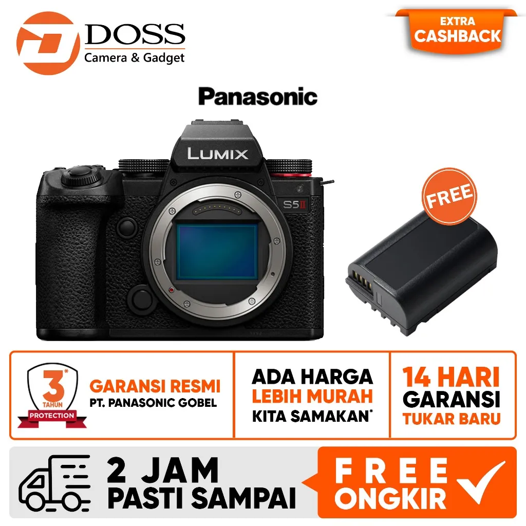 Panasonic Lumix S5II Lumix S5M2 Kamera Mirrorless Body Only S5 II