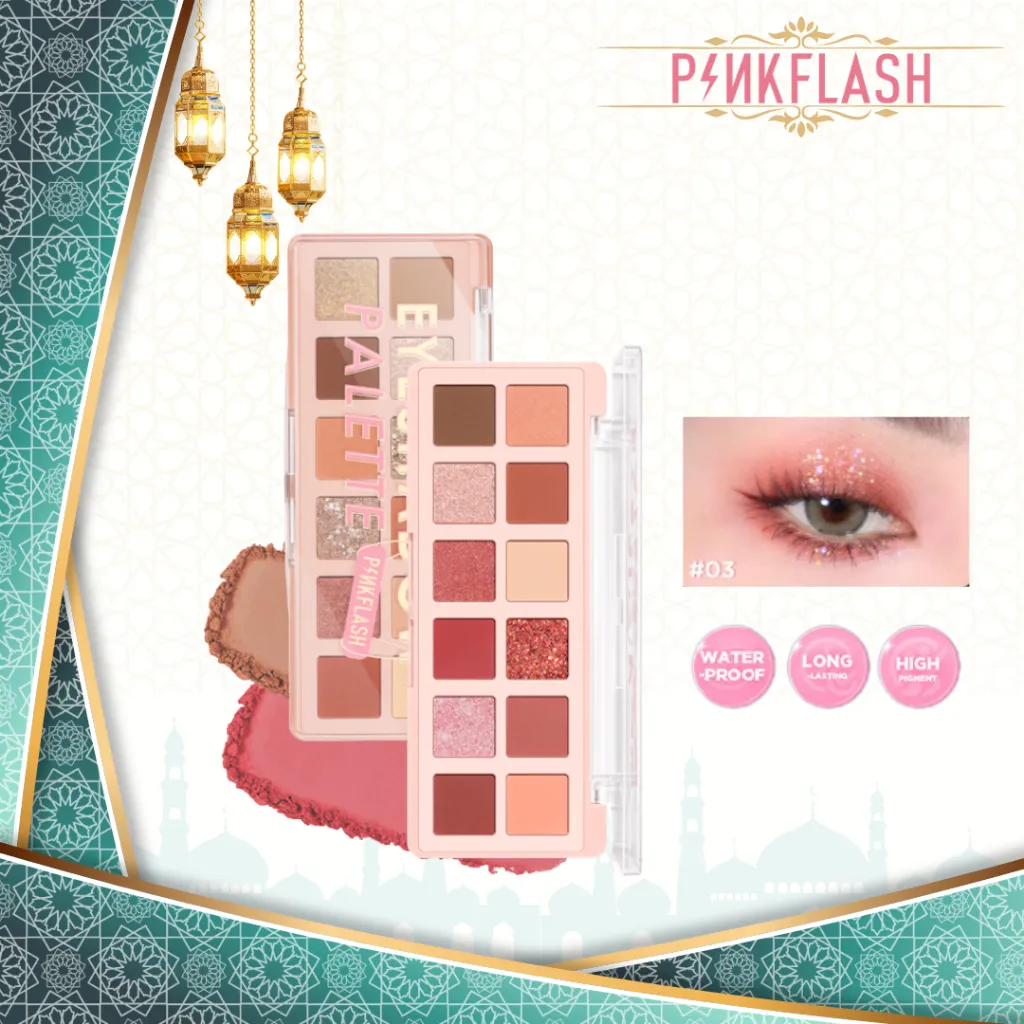 PINKFLASH #PinkDessert 12 Shades Eyeshadow Palette High Pigment Palete Makeup Mata PFE15
