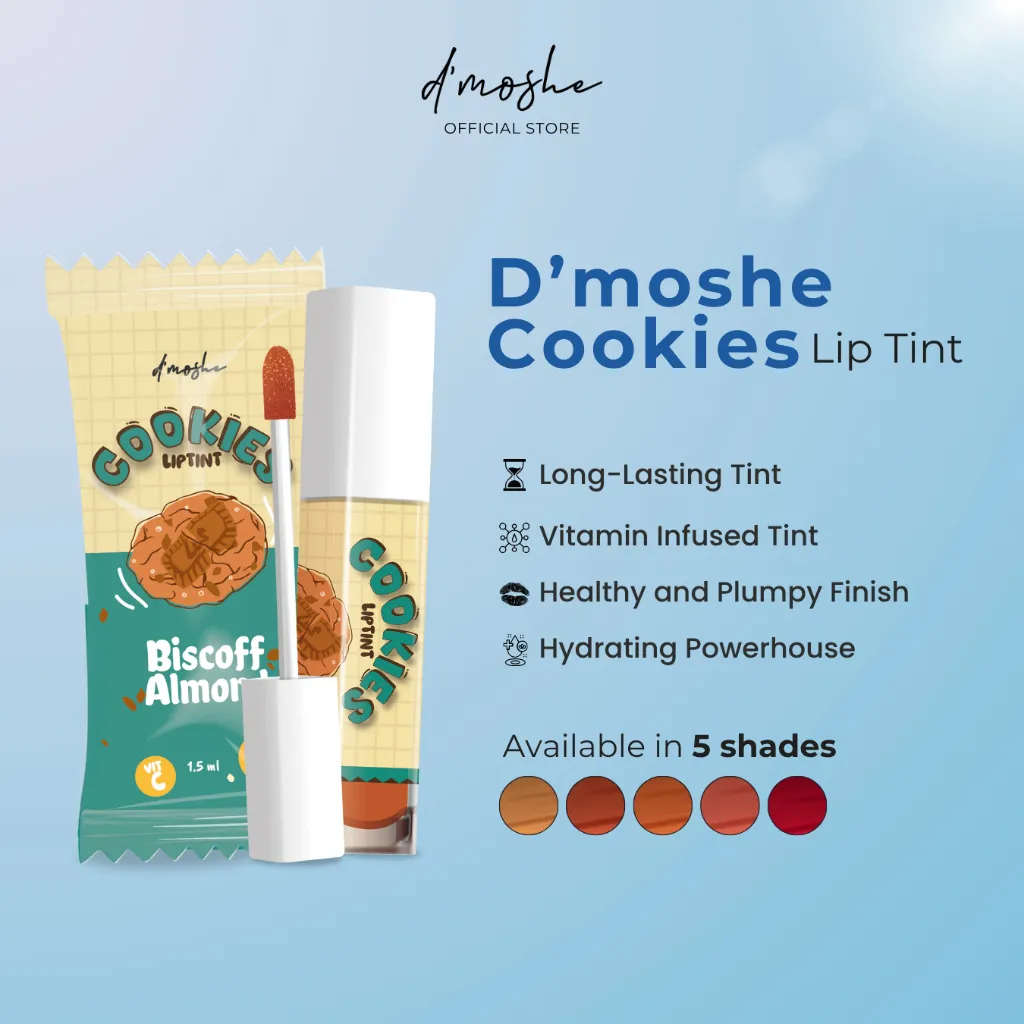 d'moshe Cookies Liptint | Cake Lip Tint ala Korea Longlasting Hydrating Extra Moisturizing 1,5 GR
