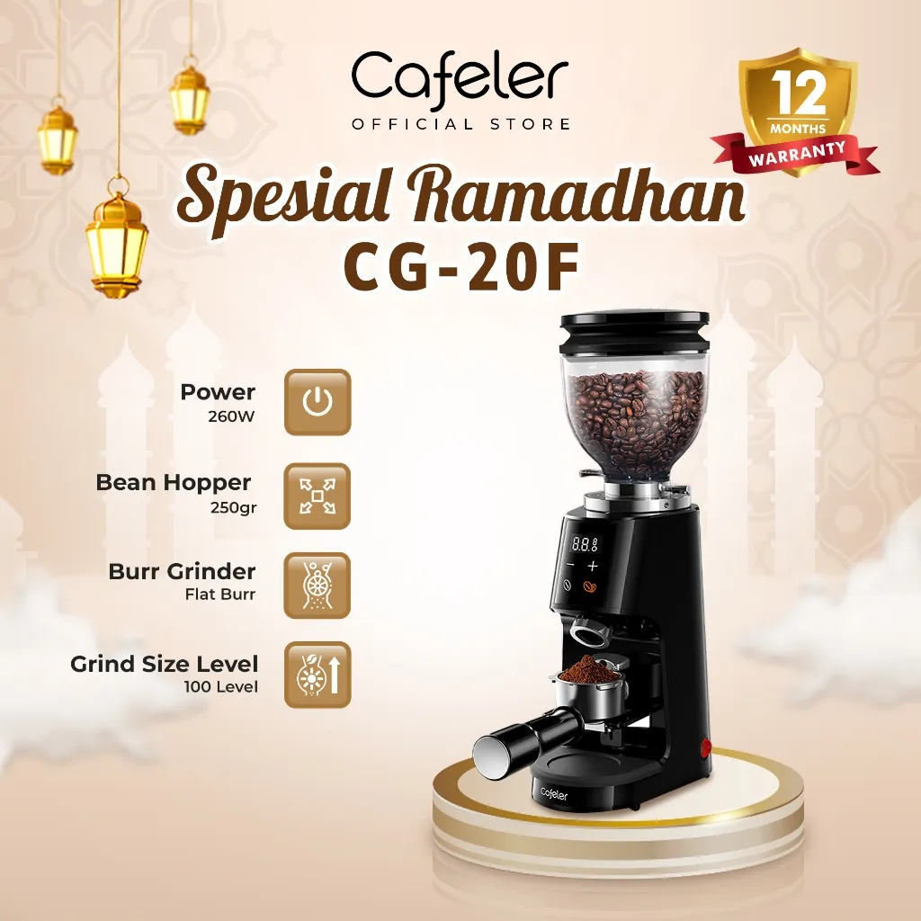 Cafeler Coffee Grinder Professional Flat Burr Penggiling Kopi 100 Size/ Touch Screen/Magnetic Outlet