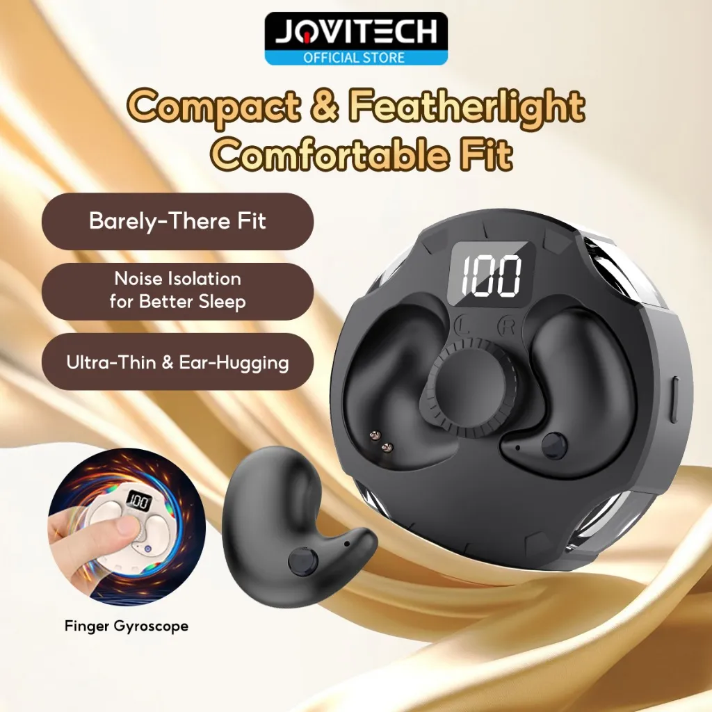 Jovitech EP83E Sleep Earphone Bluetooth TWS Reduction Invisible Earphone Headset Tidur Noise Reduction Sport Earbuds Headset Headphone Tidur Mini In-Ear with Mic Button Control Sleep Headset