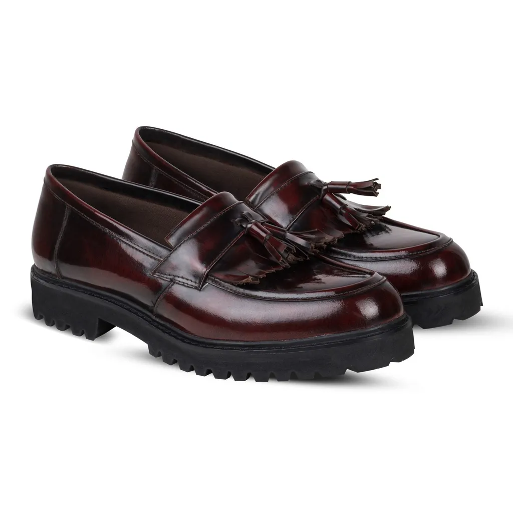 Pam Tassel Maroon - Nappa Milano - Sepatu Wanita