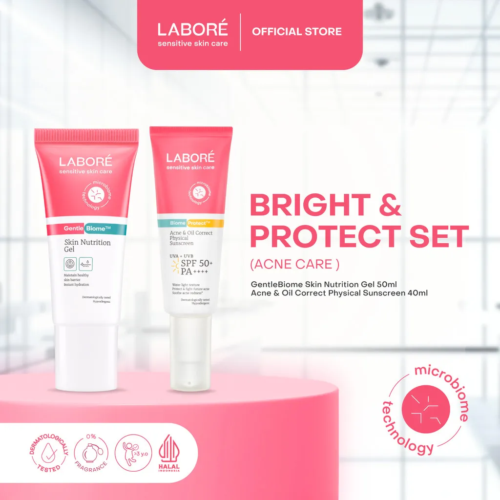[Best Sunscreen by US Dermatologist] Labore Bright & Protect Set - (Skin Nutrition Gel 50ml, Physical Sunscreen 30ml, Acne & Oil Physical Sunscreen 40ml )