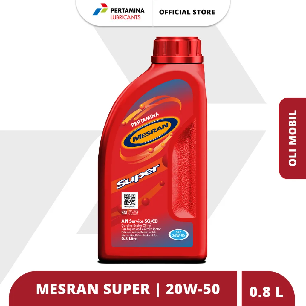 PERTAMINA Mesran SUPER 20W-50 SG/CD [ Oli Mobil  0.8L, 1L, & 4L ]