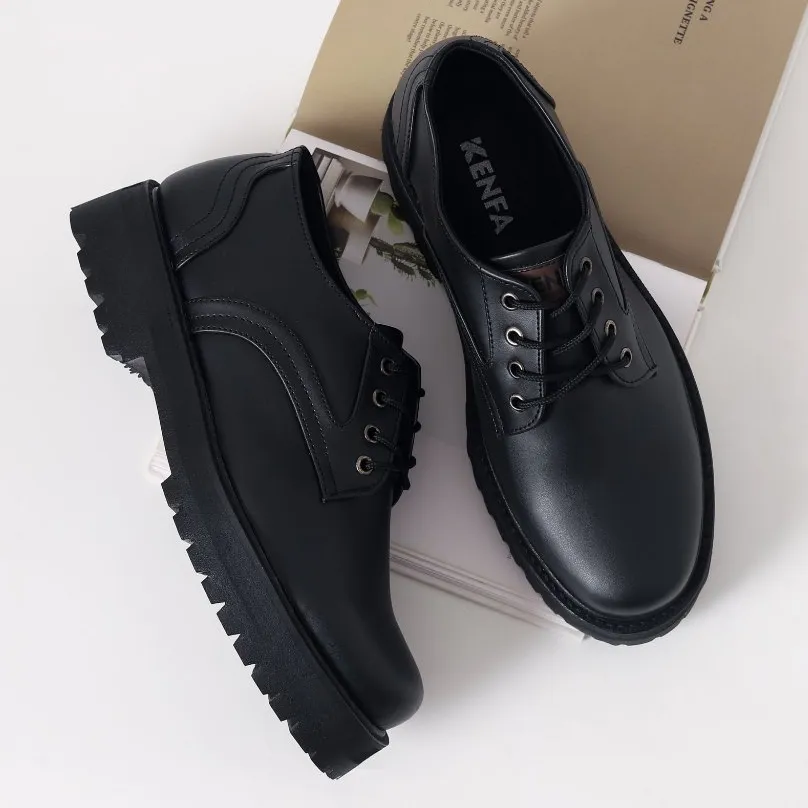 Kenfa - Siho Black Sepatu Formal Pria Wanita Casual Kerja Kantor Pantofel Oxford Doctmart Hitam