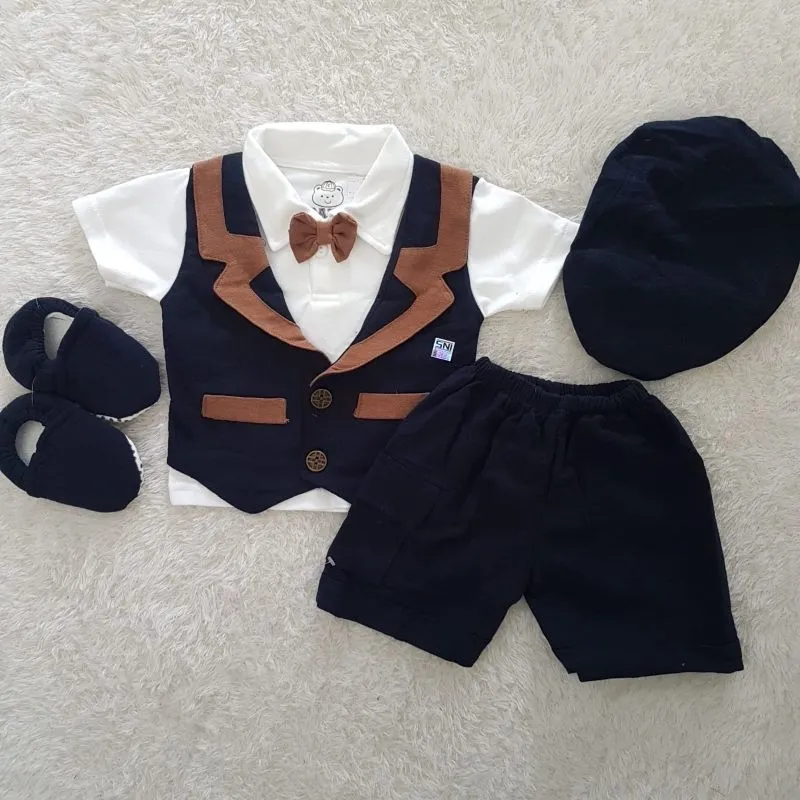 baju Bayi Boy suspender set cowok rompi set