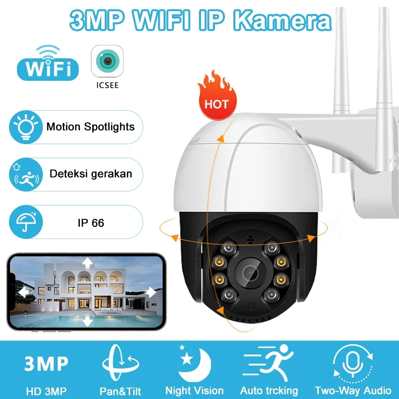 CCTV Wifi Outdoor IP Kamera CCTV Waterproof 3MP 1296P Full HD 355° IP Camera CCTV