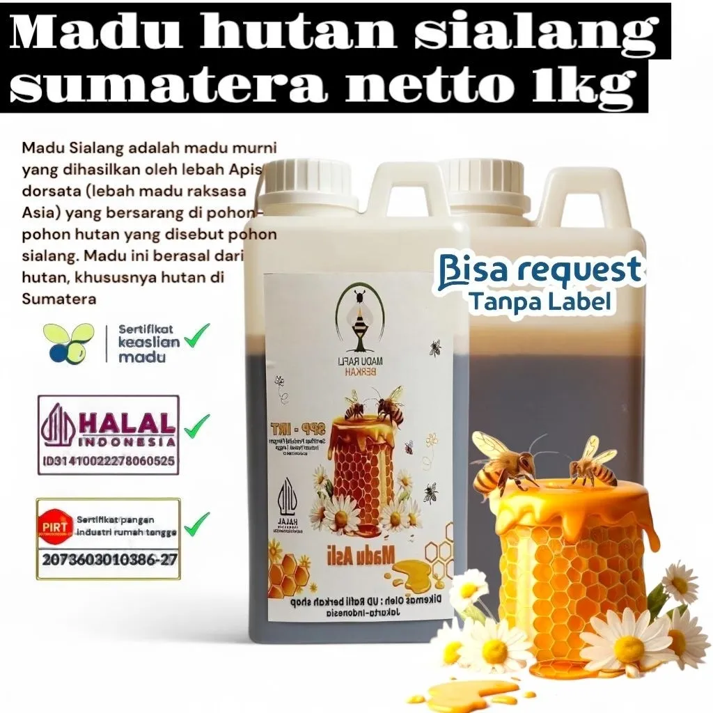 madu hutan sumatera isi 1kg_madu pohon sialang premium_asli tanpa campuran sudah uji laboratorium