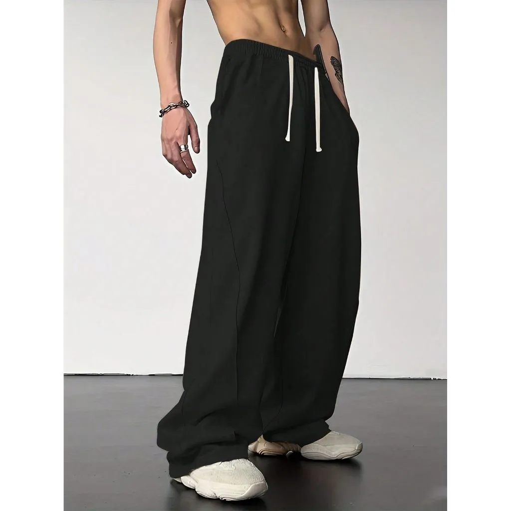 Spasmodic - Celana Sweatpants Loose Baggy Fleece Hitam