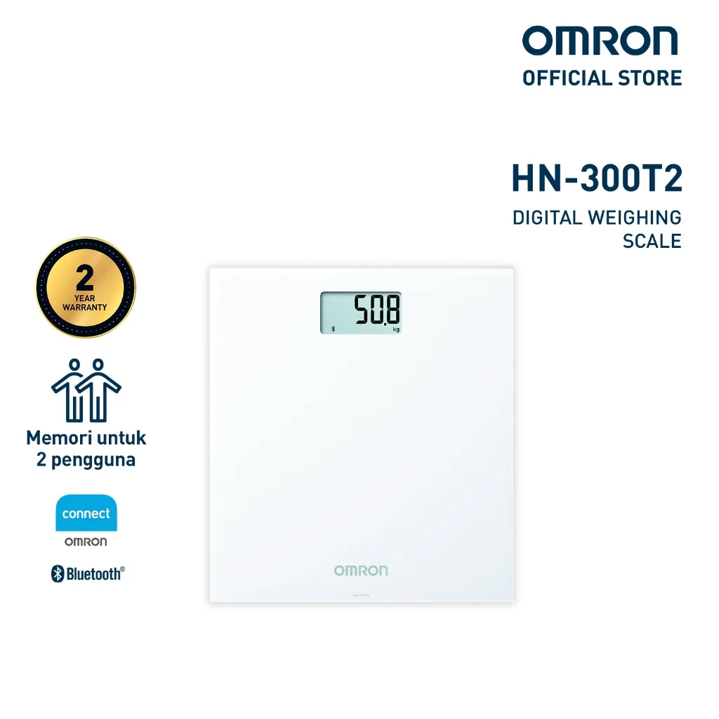 OMRON HN-300T2 Timbangan Berat Badan Digital Weight Scale + Bluetooth