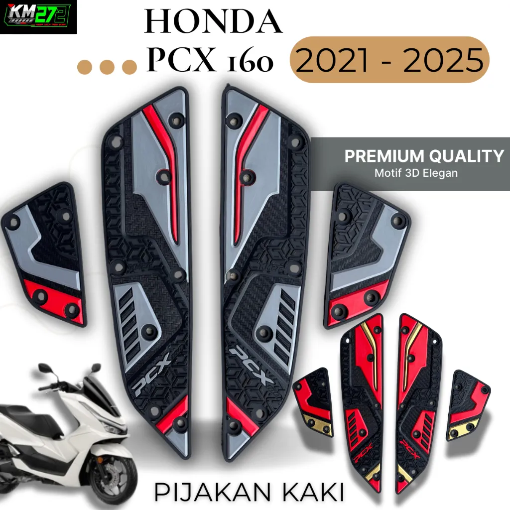 Karpet Motor Pcx 160 OLD 2021 - 2024 / Pijakan Kaki Pcx 160 NEW 2025-2026 / Alas Kaki ANTI LICIN