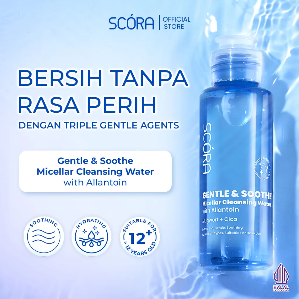 SCORA Gentle & Soothe Micellar Cleansing Water 100 ml | Micellar Water Pembersih Make Up Pembersih Wajah