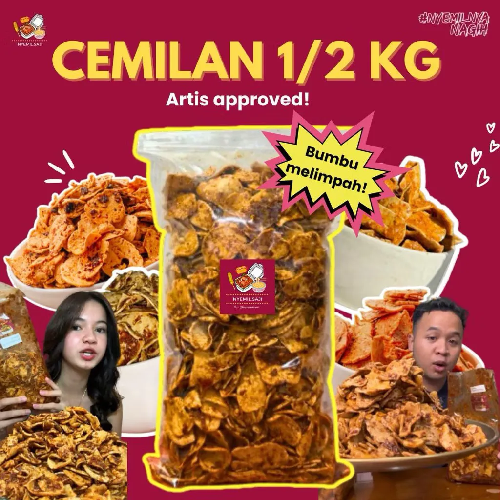 [JUMBO 1/2 KG] BASRENG DAN KRIPIK CEMILAN ALL VARIANT @Nyemil.saji