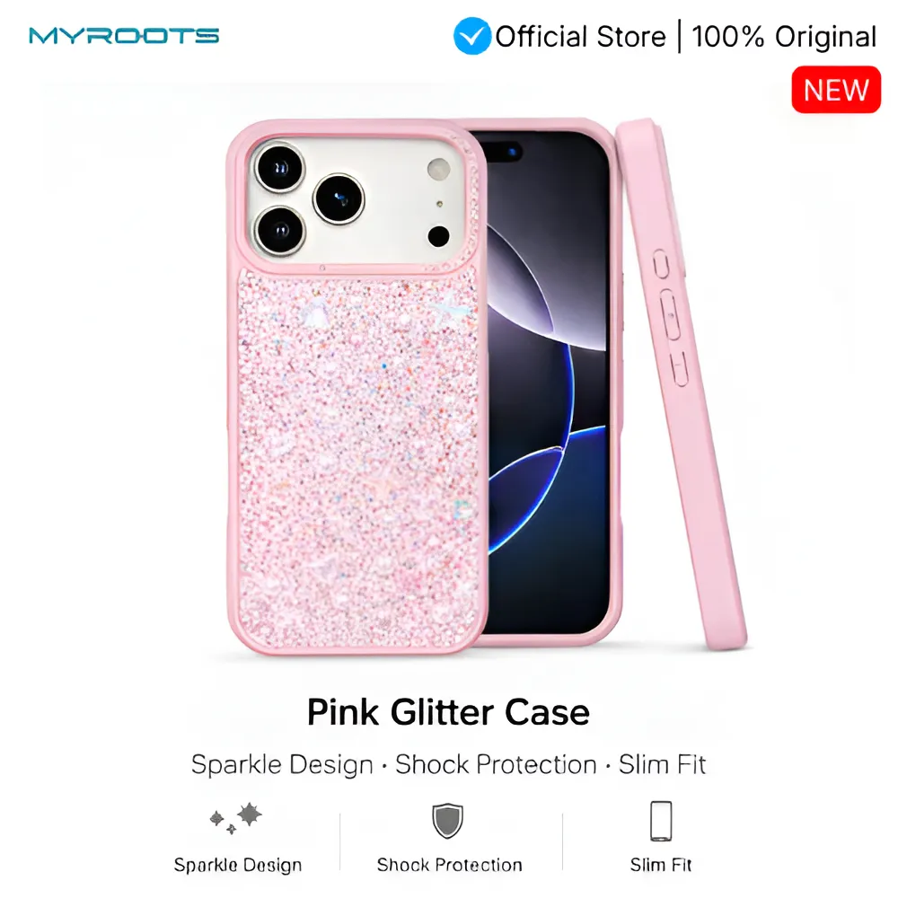 Myroots Stella Pearl Case Untuk iPhone 17 16 15 Pro Max Air Series Casing Luxury Glitter Slim Protective