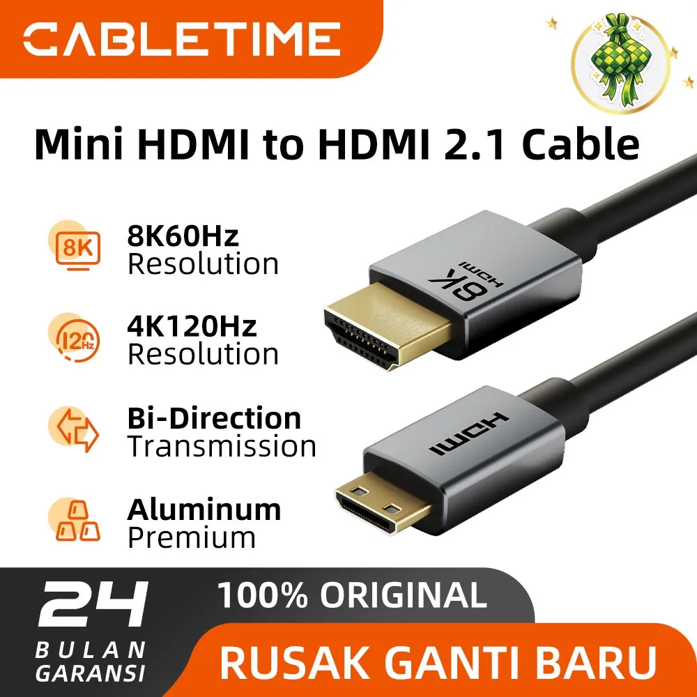 CABLETIME Kabel HDMI to Mini HDMI 4K 8K 60Hz HDR