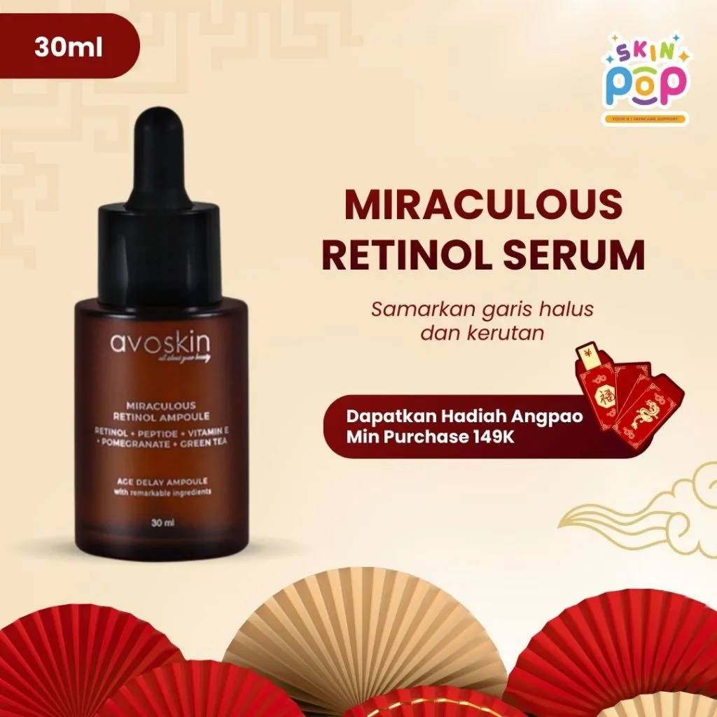 Avoskin Miraculous Retinol Ampoule 30ml | Serum Anti Aging 3% Actosome Retinol