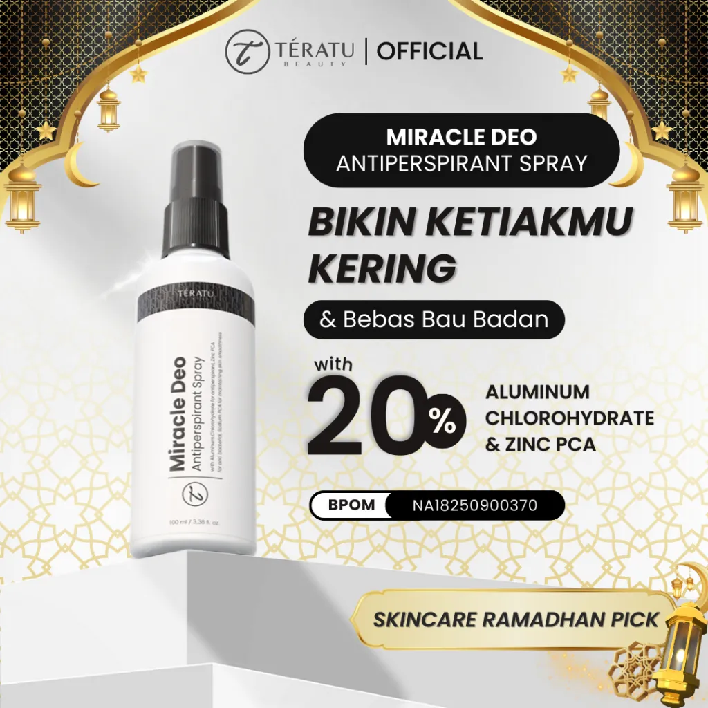 [SPECIAL PROMO] TERATU BEAUTY Miracle Deo Antiperspirant Spray 20% Aluminum Chlorohydrate (Efektif Mencegah Keringat Berlebih, Hyperhidrosis, dan Bau Ketiak)